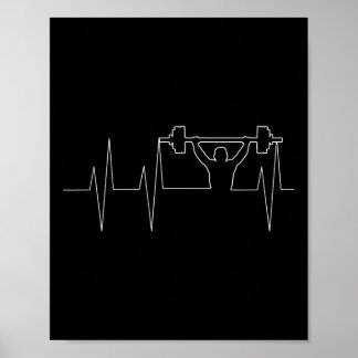 Poster Chemise Battement de coeur Haltères - Bodybuildi