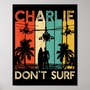 Poster Chemise Charlie Don't Surf Militaire Guerre du Vie