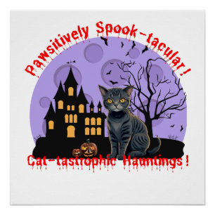 Poster Chemise Chat Halloween Sweat Halloween Automne