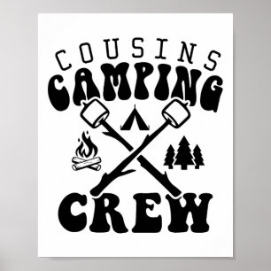 Poster Chemise Cousin Camping Crew 2025 Vacances en Famil