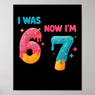 Poster Chemise d'anniversaire de 7 ans Était 6 maintenant
