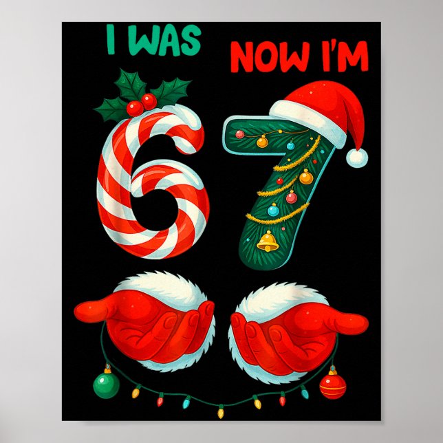 Poster Chemise d'anniversaire de 7 ans J'avais 6 ans main (Devant)