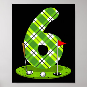 Poster Chemise d'anniversaire de golf pour enfants 6e fêt