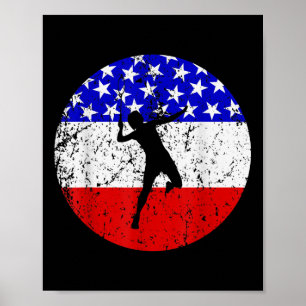 Poster Chemise de badminton à drapeau américain - Joueur 