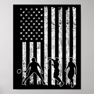 Poster Chemise de badminton à drapeau américain pour homm