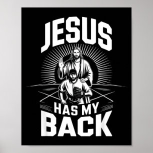 Poster Chemise de baseball Jésus a mon dos Motivation de 