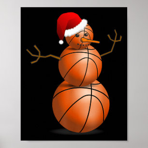 Poster Chemise de basketball de Noël - Snowman de basketb