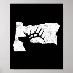 Poster Chemise de chasse au wapiti de l'Oregon - Forme de