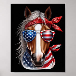 Poster Chemise de cheval du 4 juillet Hommes Garçons Chev