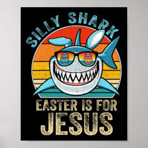Poster Chemise de chrétiens Rétro T-shirt de requin idiot