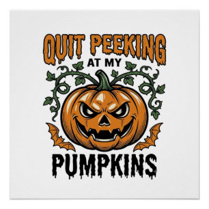 Poster Chemise de citrouille d'Halloween Gravure vintage