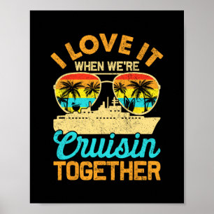 Poster Chemise de croisière Navire de vacances Couples Am