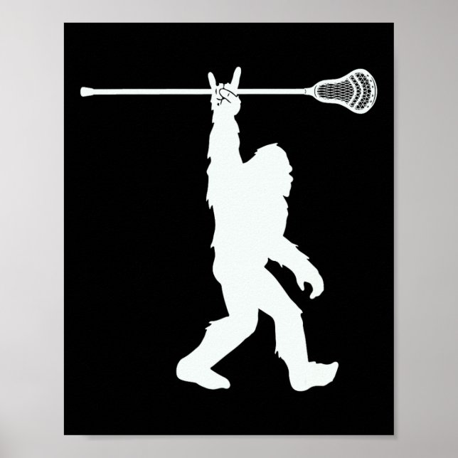 Poster Chemise de crosse Vintage Lax Bigfoot Sasquatch Je (Devant)