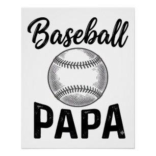 Poster Chemise de design de gravure vintage Baseball Papa