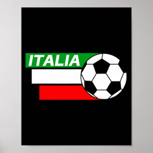 Poster Chemise de foot italienne Couleurs du drapeau ital