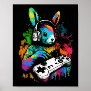Poster Chemise de garçon joueur Manette de jeu vidéo Lapi