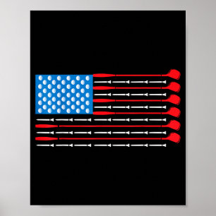 Poster Chemise de golf patriotique - Drapeau américain Go