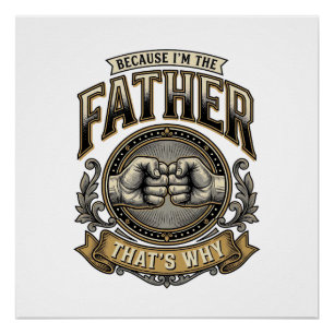 Poster Chemise de gravure vintage Funny Father Fist Bump