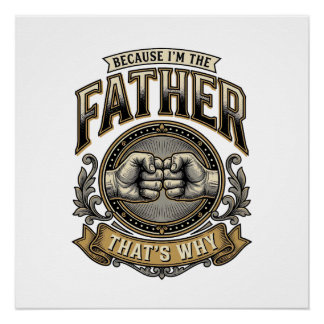 Poster Chemise de gravure vintage Funny Father Fist Bump