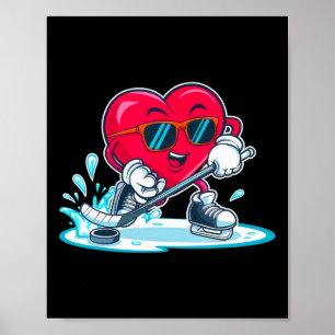 Poster Chemise de hockey à coeur pour la Saint-Valentin p
