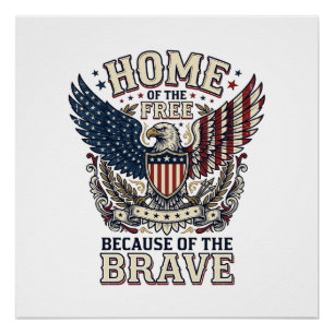 Poster Chemise de l'Aigle Patriotique Vintage Maison de l