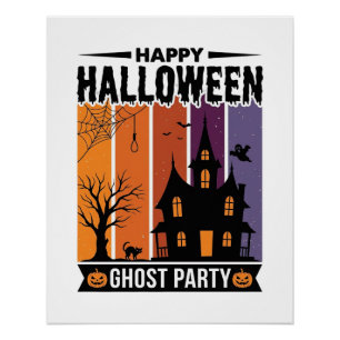 Poster Chemise de maison hantée de fête de fantôme de Hal