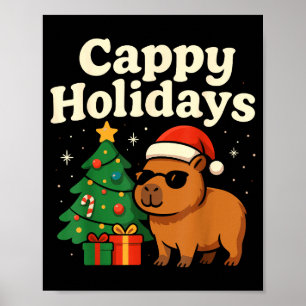 Poster Chemise de Noël Capybara, Vacances drôles de Capy