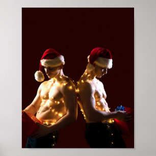 Poster Chemise de Noël de SlipperyJoe's hommes torse nu l