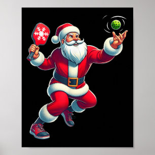 Poster Chemise de Noël Santa Pickleball pour femmes homme