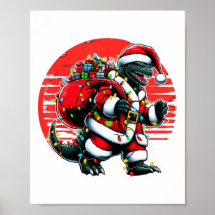 Poster Chemise de Noël Santazilla Monstre Japonais Kaiju 