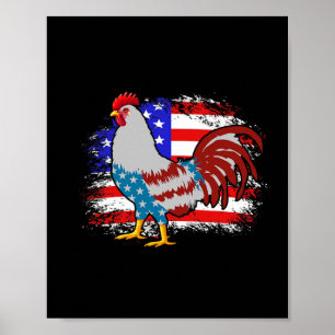 Poster Chemise de papa de poulet du 4 juillet, poulet du
