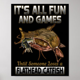 Poster Chemise de pêche au poisson-chat à tête plate Pois