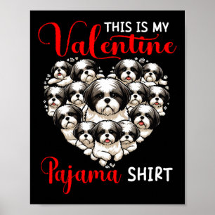 Poster Chemise de pyjama de la Saint-Valentin Groupe de S