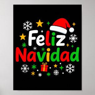 Poster Chemise de pyjama Feliz Navidad, espagnol mexicain