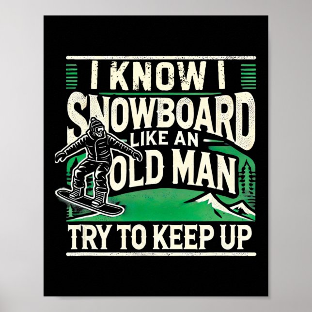 Poster Chemise de Snowboard Hommes Grand-pa Snowboard Sno (Devant)