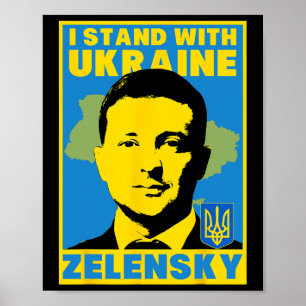 Poster Chemise de Volodymyr Zelensky drapeau ukrainien Uk