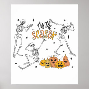 Poster Chemise d'Halloween rétro, Drôle crâne d'Halloween