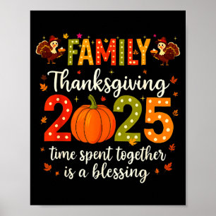 Poster Chemise drôle de Thanksgiving en famille 2025 - Ci