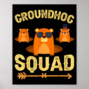Poster Chemise drôle d'équipe de marmotte Jour heureux de