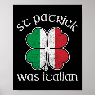 Poster Chemise du drapeau italien de la Saint-Patrick, jo