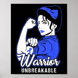 Poster Chemise guerrière du cancer du côlon Chirt Cancer 