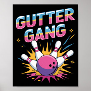 Poster Chemise Gutter Gang Chemises drôles de bowling Gut