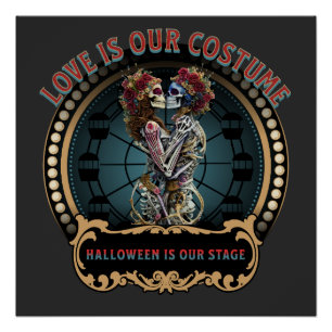 Poster Chemise Halloween Dancing Skeleton Tee Publici