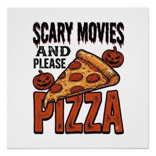Poster Chemise Horror Pizza pour les fans de soirées ciné
