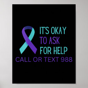 Poster Chemise Ligne D'assistance 988 Prévention Du Suici