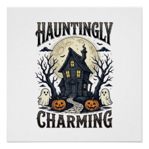 Poster Chemise Maison Hantée Vintage Cottage Halloween De