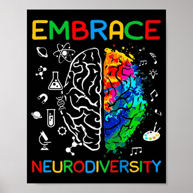 Poster Chemise Neurodiversity Embrasser la Sensibilisatio (Devant)