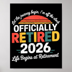 Poster Chemise Officiellement Retraitée 2026 Retraite 202
