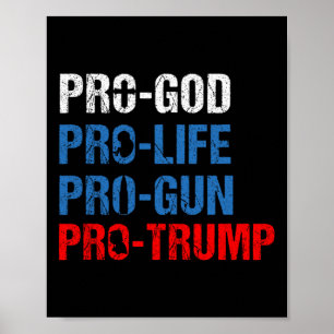 Poster Chemise Patriotique Pro Dieu Pro Vie Pro Arme Pro