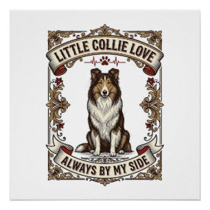 Poster Chemise pour amateur de chien Collie avec citation